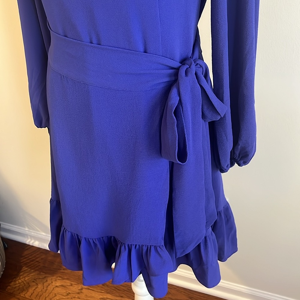 Lilly Pulitzer, long sleeve blue dress wrap skirt - Picture 6 of 8